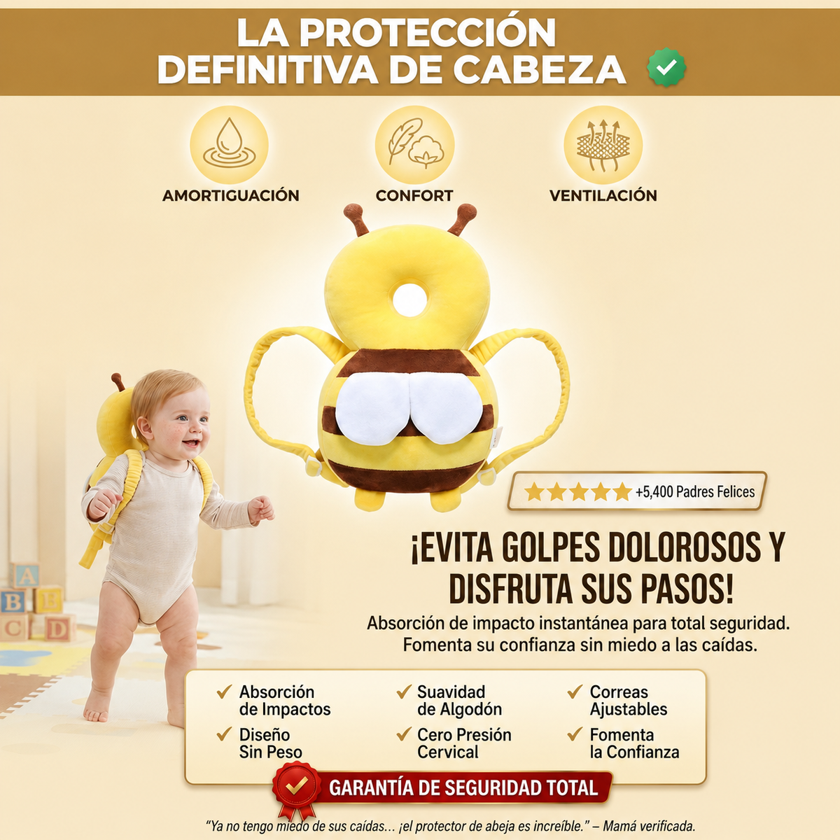 Mochila Protectora Cabeza Bebé