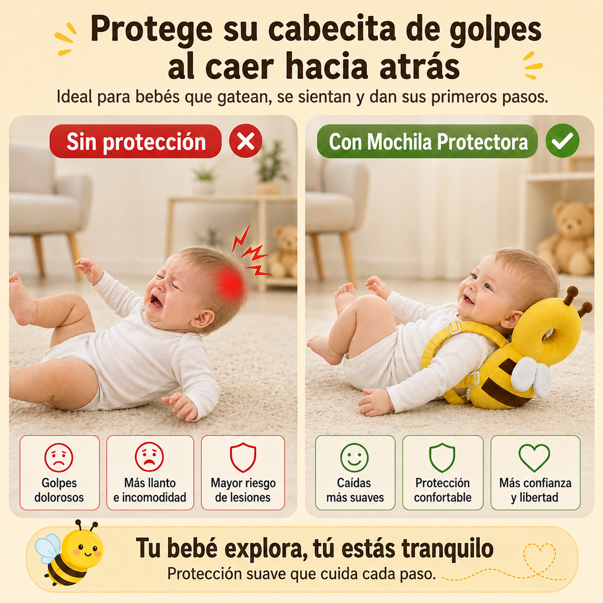 Mochila Protectora Cabeza Bebé